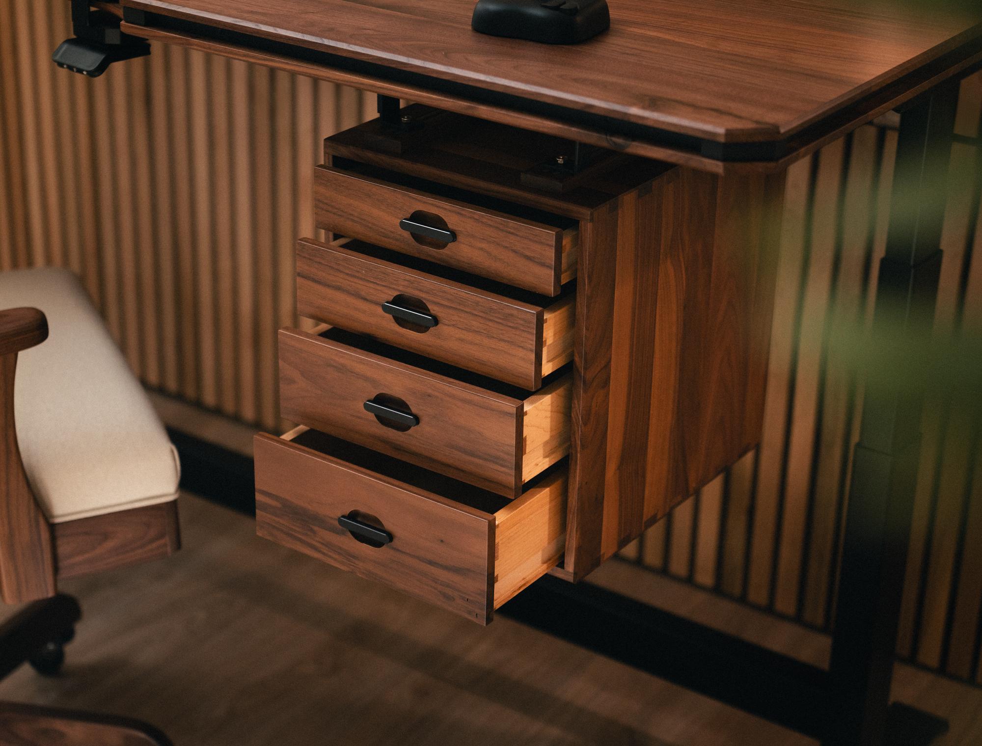 4-Drawer Cubby in Black Walnut